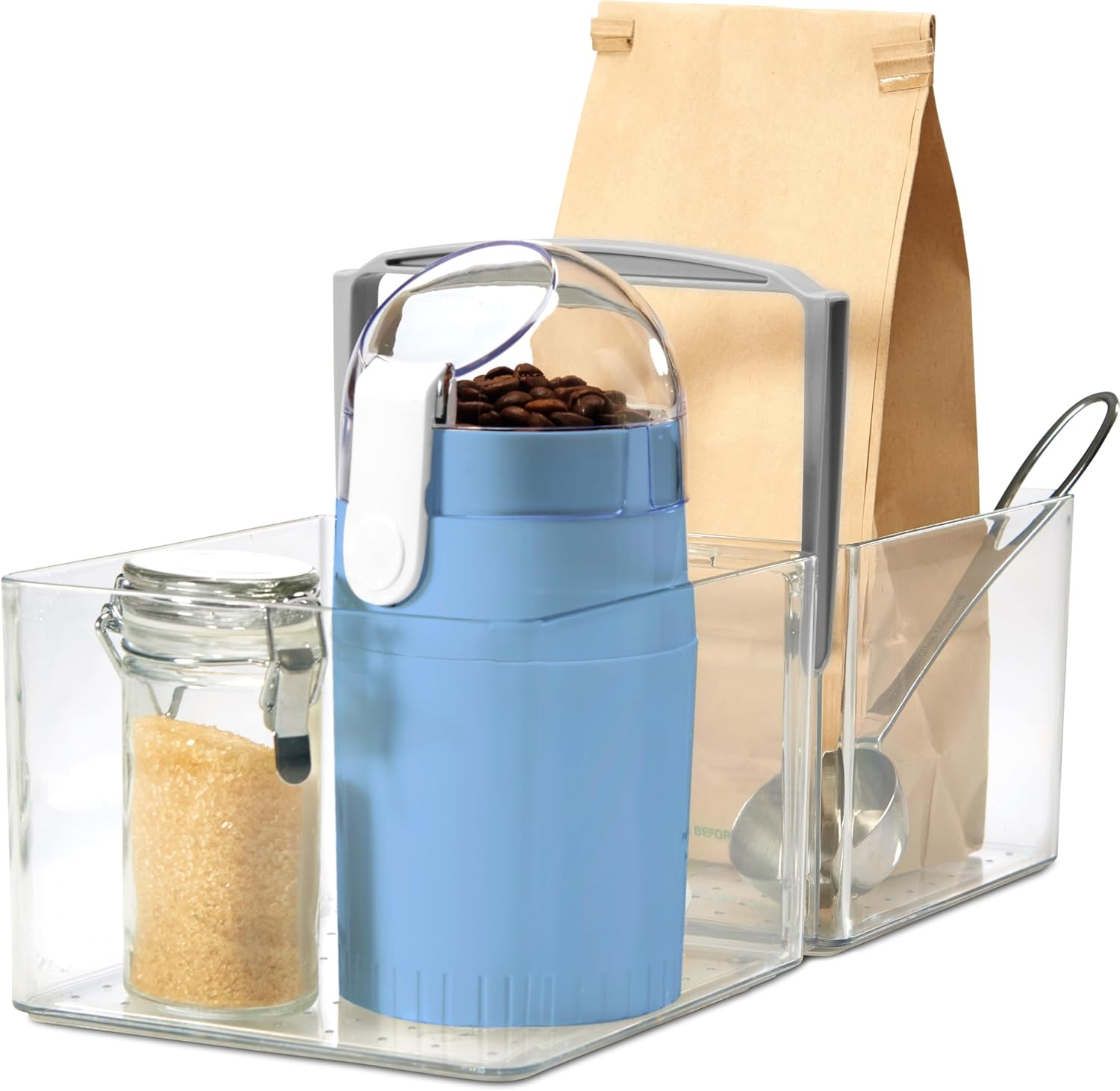 Madesmart Fridge Portable Tote/Condiment Caddy, 12.19 X 5.69 X 4.38 in (30.96 X 14.45 X 11.11 Cm), Light Grey image number 4