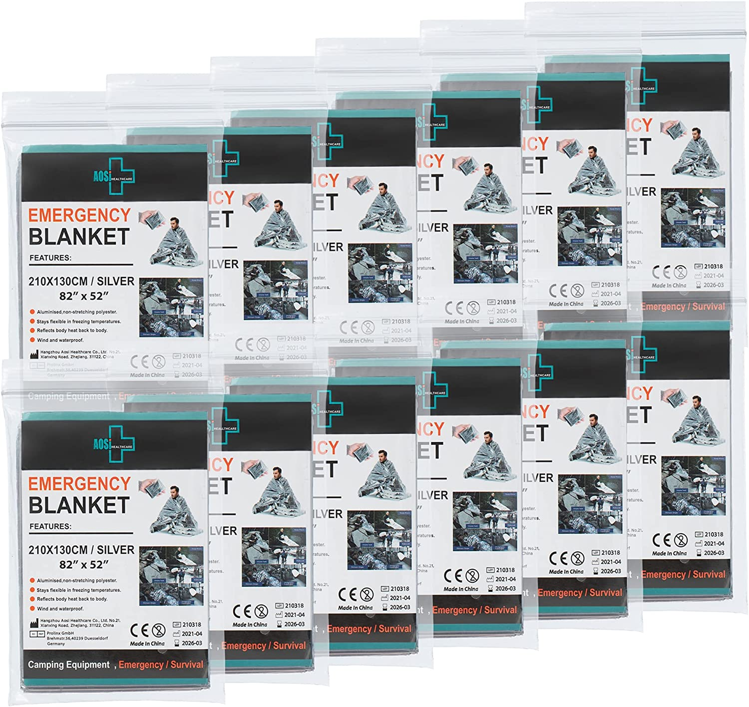 General Medi Emergency Blanket (12-Pack),Emergency Foil Blanket- Perfect for Outdoors, Hiking, Survival, Marathons or First Aid