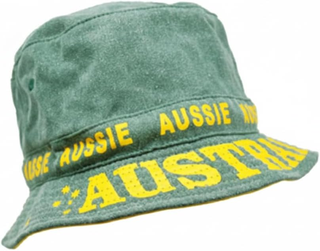 FIL Australia Day Bucket Hat Cotton Australian Flag Brim Cricket Souvenir