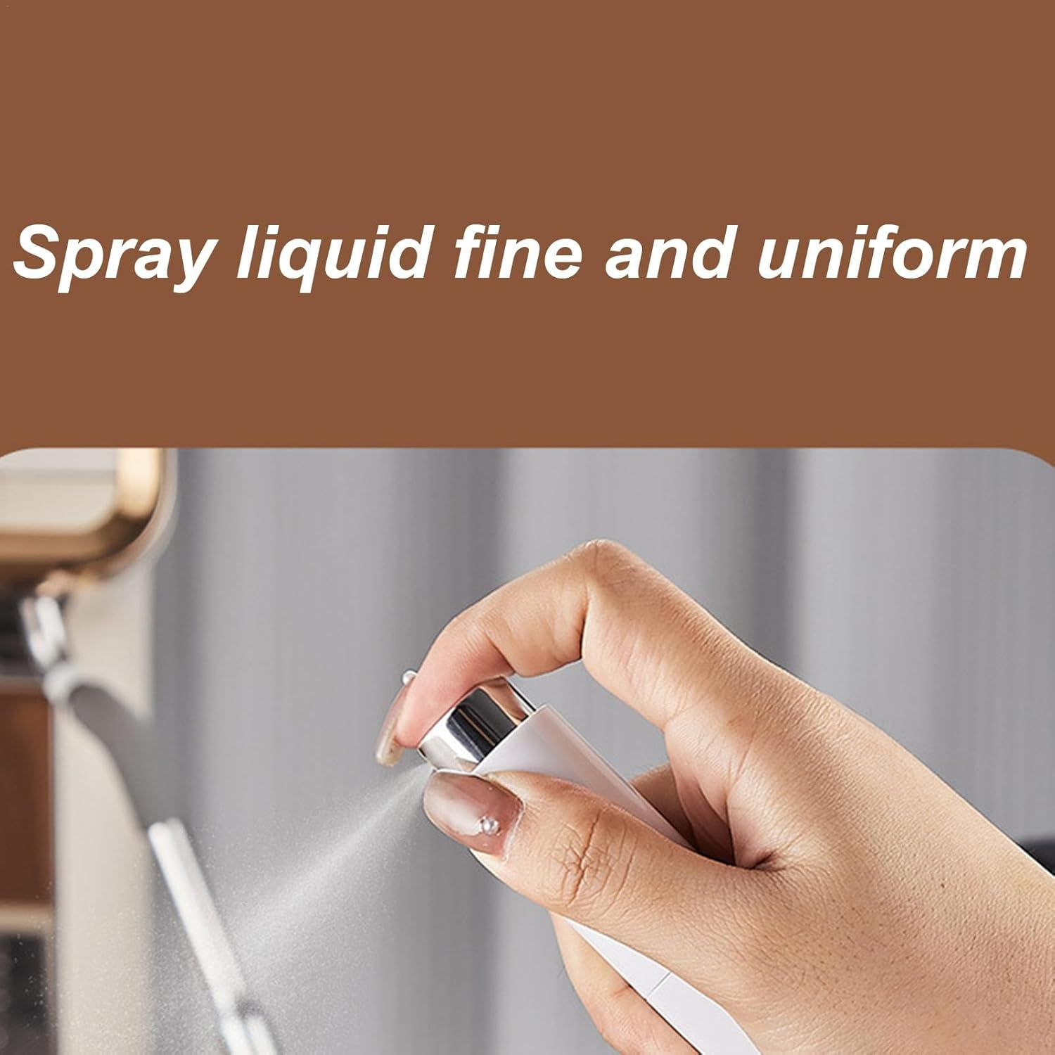 Coffee Bean Spritzer - Coffee Bean Anti-Static Sprayer | Portable Refillable Spray Bottle for Dining Room, Restaurant, Home, Kitchen - Silver image number 2