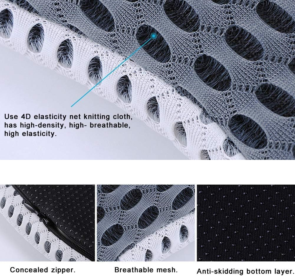 Car Wedge Seat Cushion for Car Driver Seat Office Chair Wheelchairs Memory Foam Seat Cushion (Black) - Grey image number 5