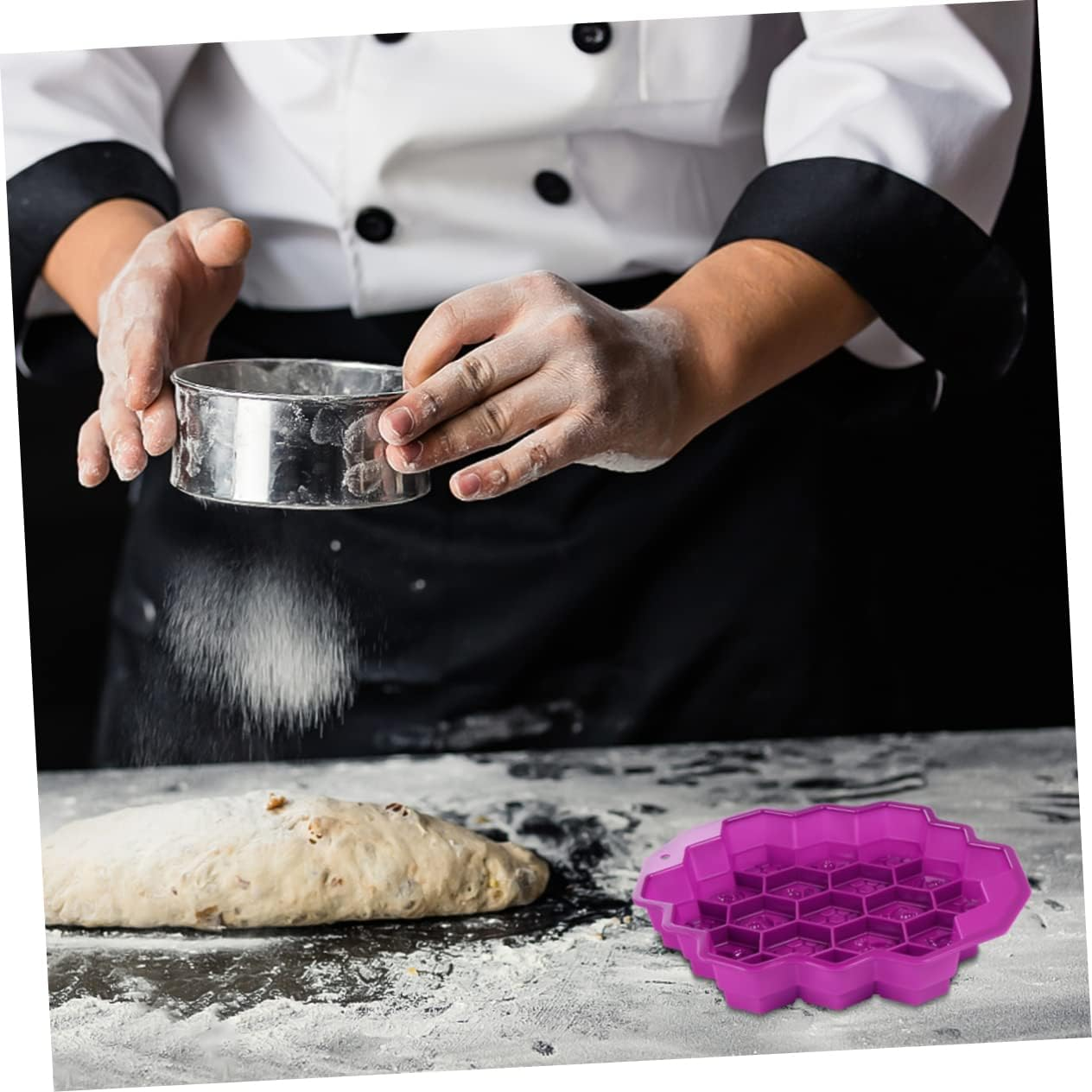 CIYODO Silicone Mold Baking Mould Cake Tins Non-Stick Flexible for Honeycomb Cake Making - Orange image number 7