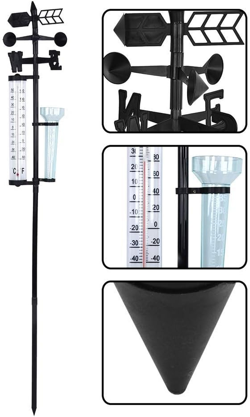 Garden Weather Station, Weather Station Rain Gauge, Wind Gauge Rain Gauge and Thermometer for Garden, Farm, Field image number 4