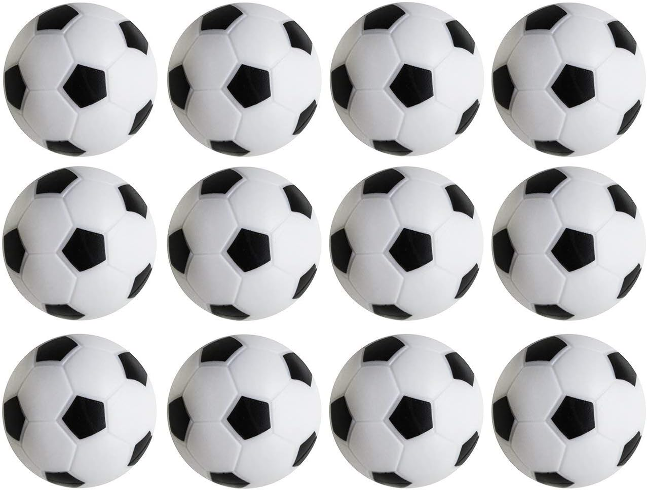 Table Soccer Foosballs Replacements Mini Black and White Soccer Balls - Set of 12