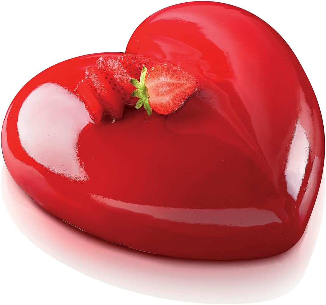 Silikomart Silicone Mold Batticuore Flexible Heart-Shaped Cake Pan with 3D Technology, 50-3/4-Fluid Ounces, Gray image number 4