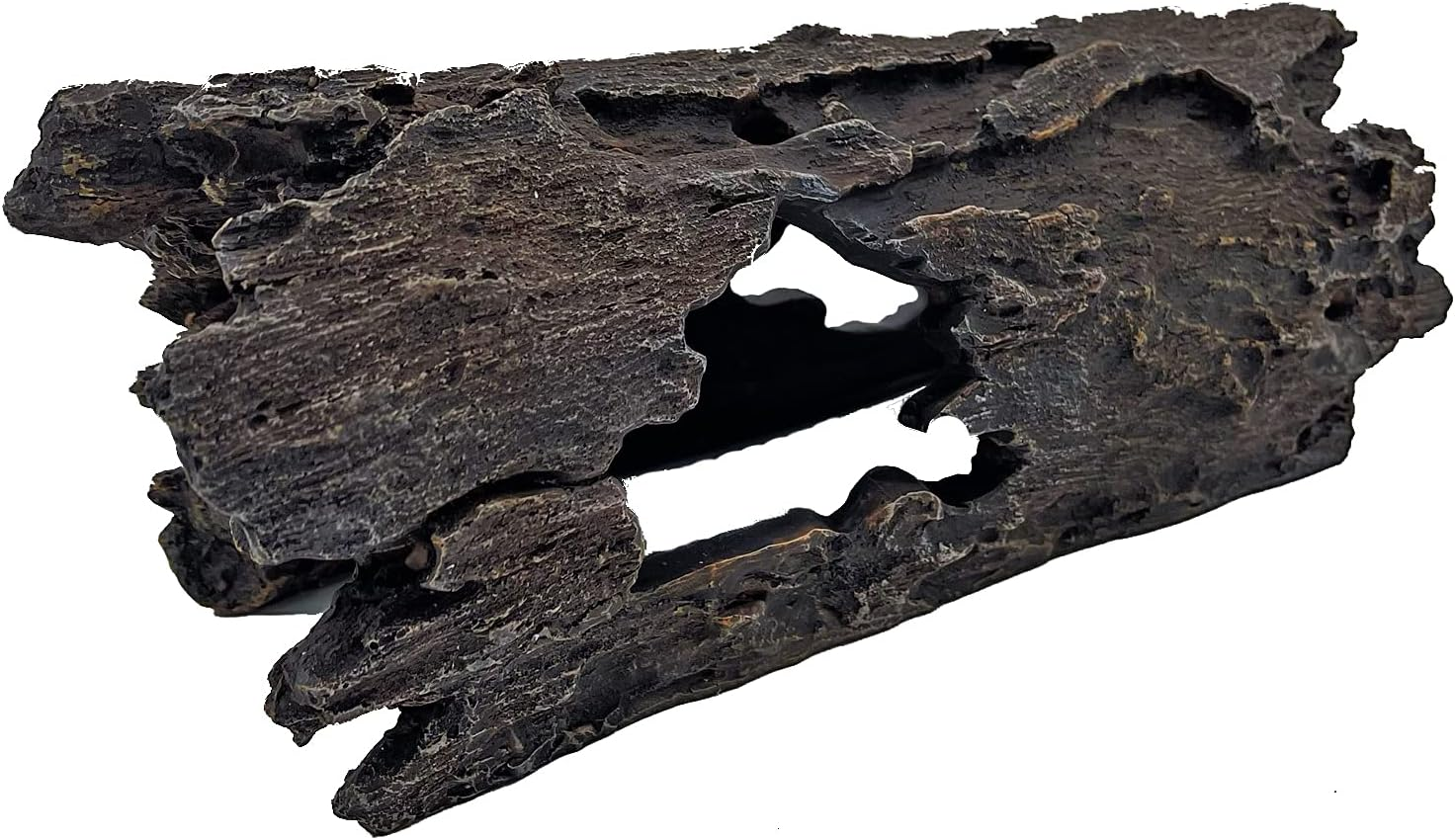 Large 35Cm Log Drift Wood Cave Hide Hole Artificial Polyresin Aquarium Ornament Aquatic Model Decoration Fish Tank Marine Decor Ornaments image number 3