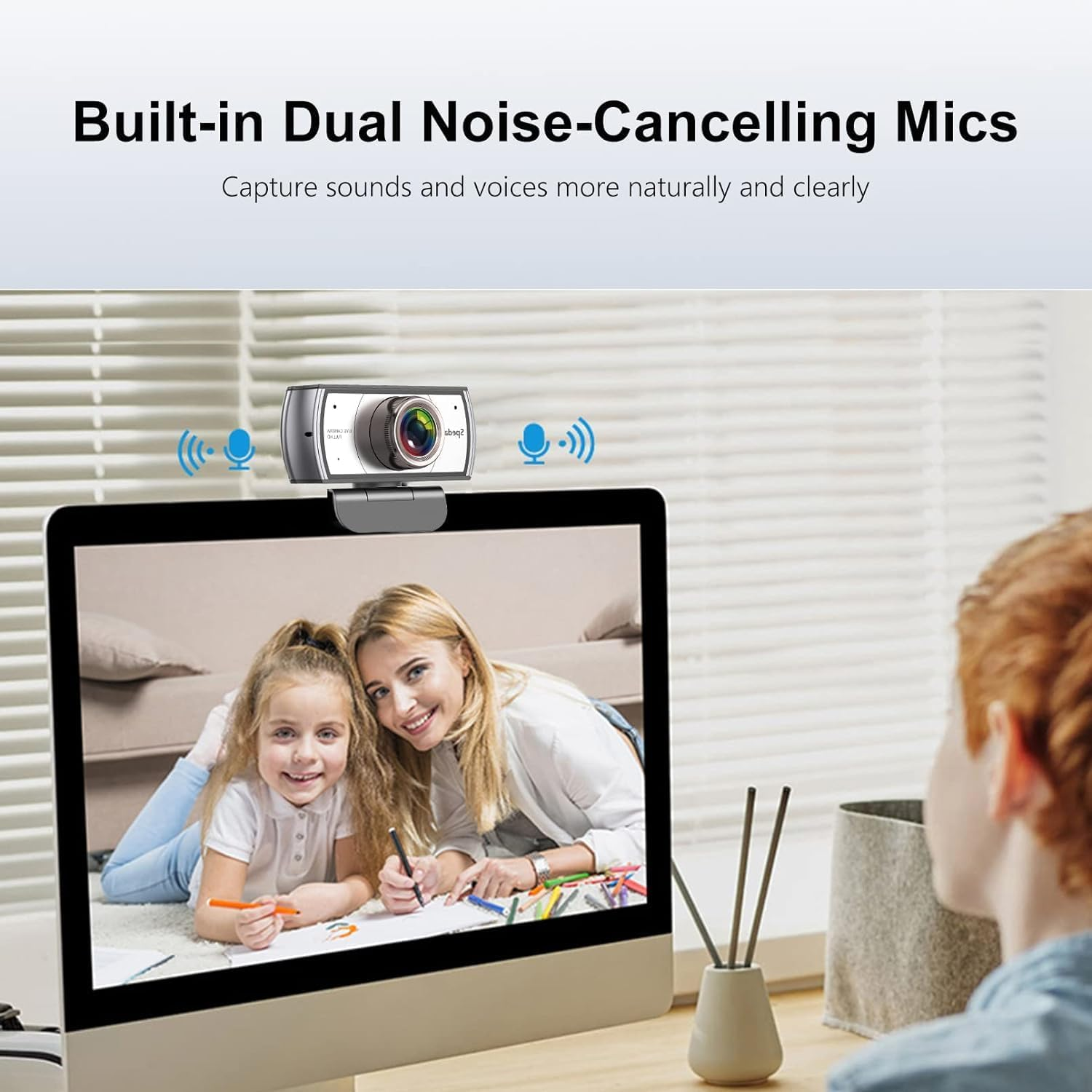 Wide Angle Webcam,120 Degree Large View Spedal 920 Pro Video Conference Camera, Full HD 1080P Live Streaming Web Cam with Built-In Microphone, USB Webcam for Mac, PC, Laptop and Desktop image number 3