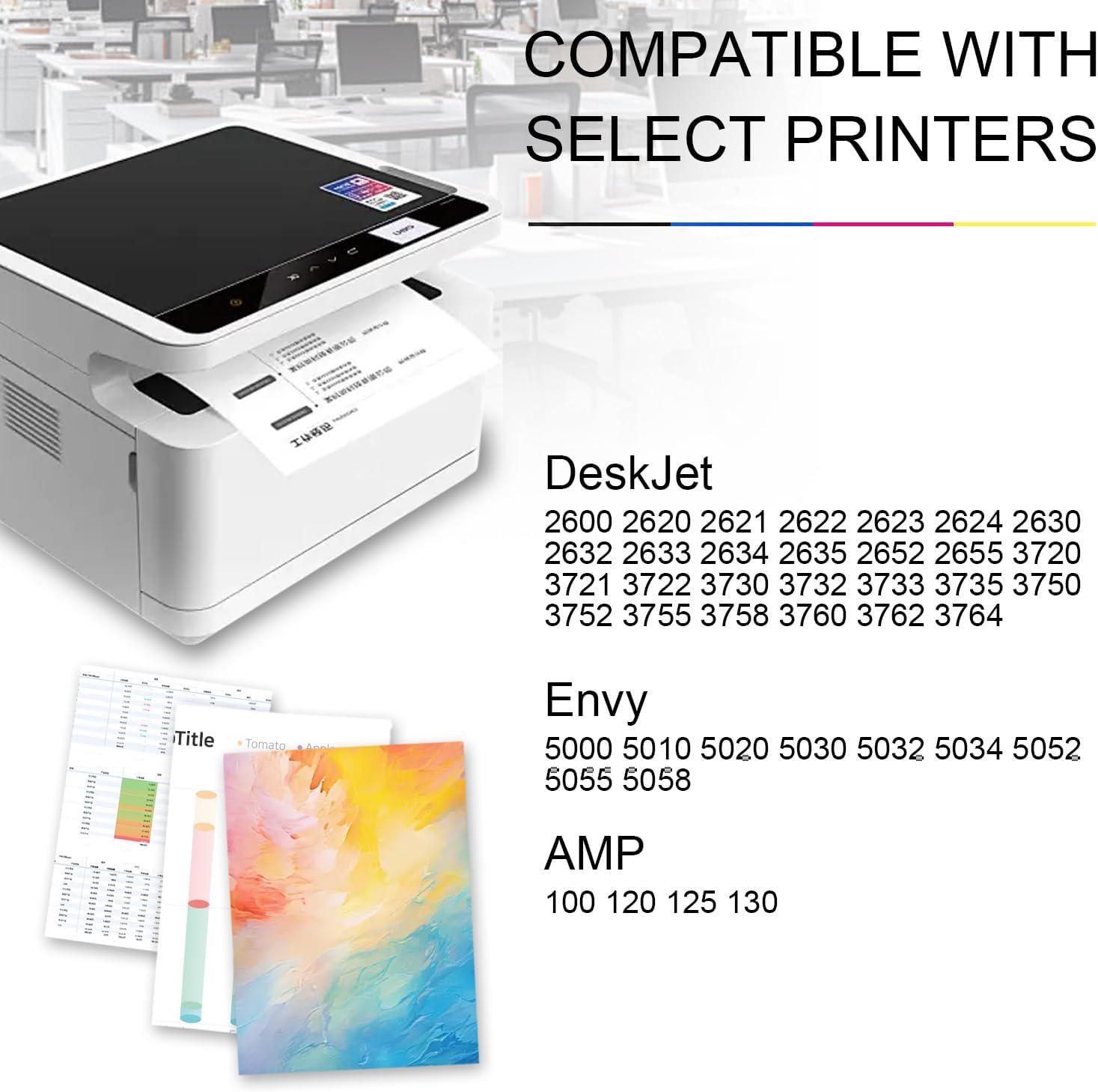 65XXL Black and Color Ink Cartridges Replacement for HP 65 65 XXL Ink Works for Works for Deskjet 3720 3721 3755 5020 3700 2600 2620 2652 3722 3723 3752 Printer(1 Black,1 Color) image number 4