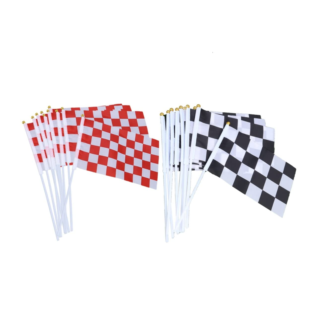 INOOMP 2Sets Race Car Flags Stick Lightweight Mini Hand Flags for Auto Racing Enhance Your Event Decorations 20Pcs*2 image number 5