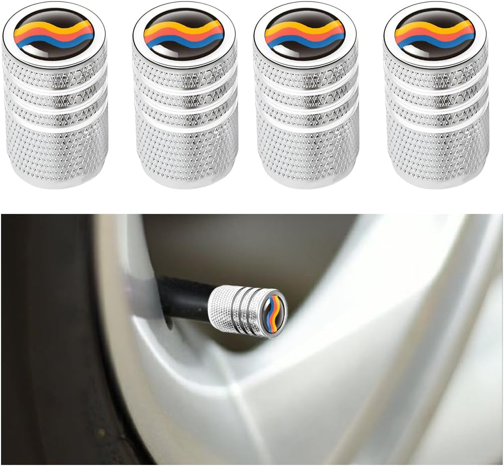 JNNJ 4 Pieces Car Wheel Tyre Valve Stem Cap, Aluminium Alloy Dust Caps for Car Tyres, Aluminium Alloy Tyre Valve Cover, Universal Car Valve Stem Cover (Red)