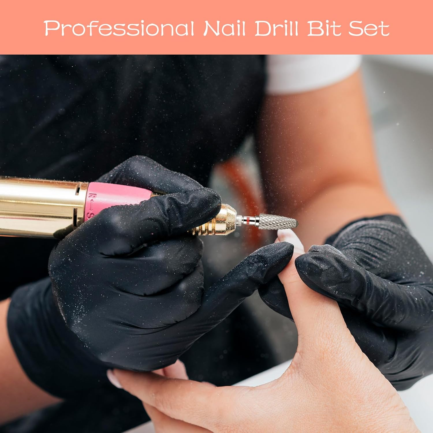 Nail Drill Bits Tech for Nails Set 2 PCS Tips Cuticle Mandrel Professional Flame File Mini Sanding Cord Accessories Gel Remover Professional Nail Drill Bits Set Carbide Ceramic for Tech Gel Remover image number 2