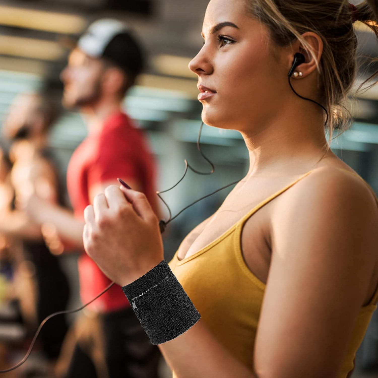 Yolev 2 Pieces Sport-Wristband Wrist-Pouch Zipper Wrist-Wallet for Tennis, Basketball, Football, Running, Fitness, and Other Outdoor Sports image number 6