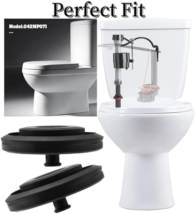 Toilet Fill Valve Seal Replacement Parts, 2-Pack, Black Diaphragm Washer, Compatible with Fluidmaster 242 and 400A image number 2