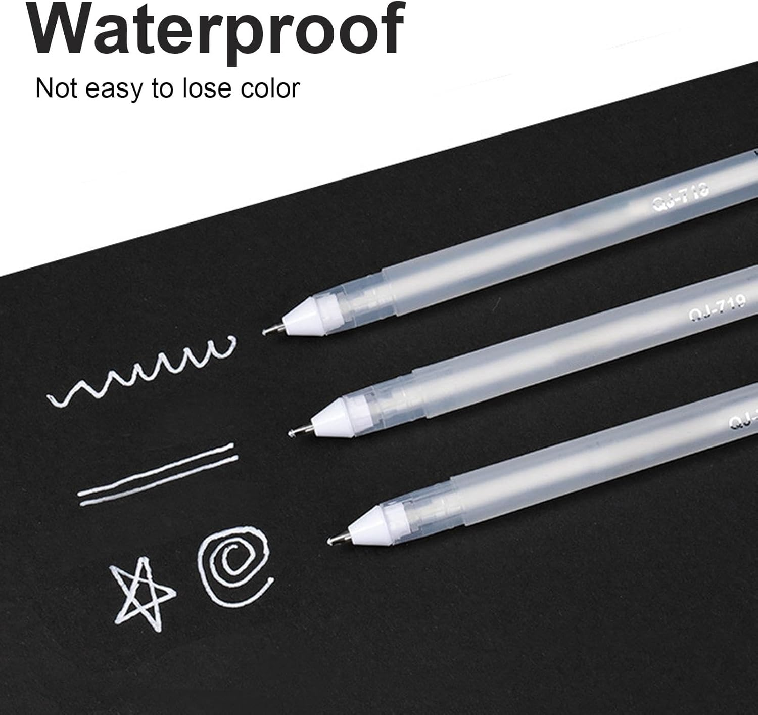 White Paint Pen for Art, Fine Point Tip White Gel Pens White Paint Marker, Fine White Paint Marker for Artists and Beginner Painters