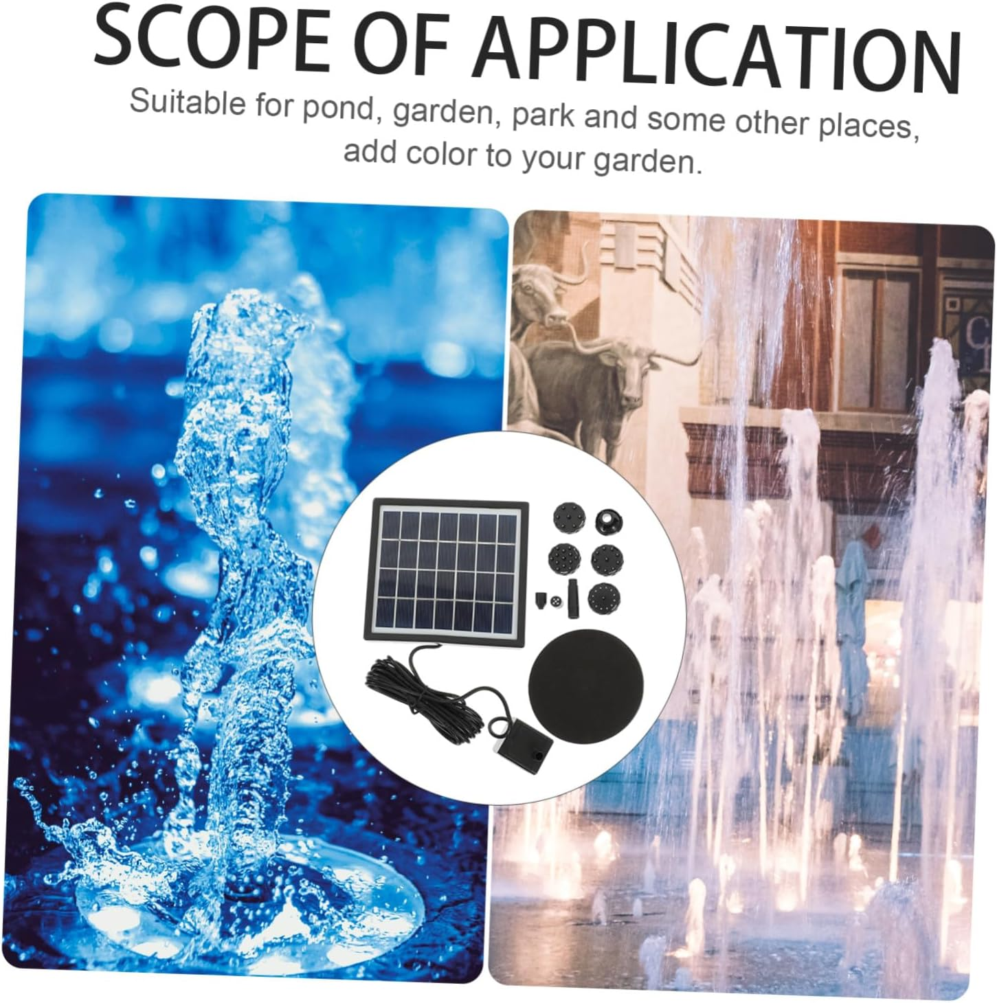 Garneck Solar-Powered Garden Fountain Pump for Bird Bath Plastic and Stainless Steel Water Pump Clean Outdoor Decoration Automatic Solar Fountain for Patio image number 5