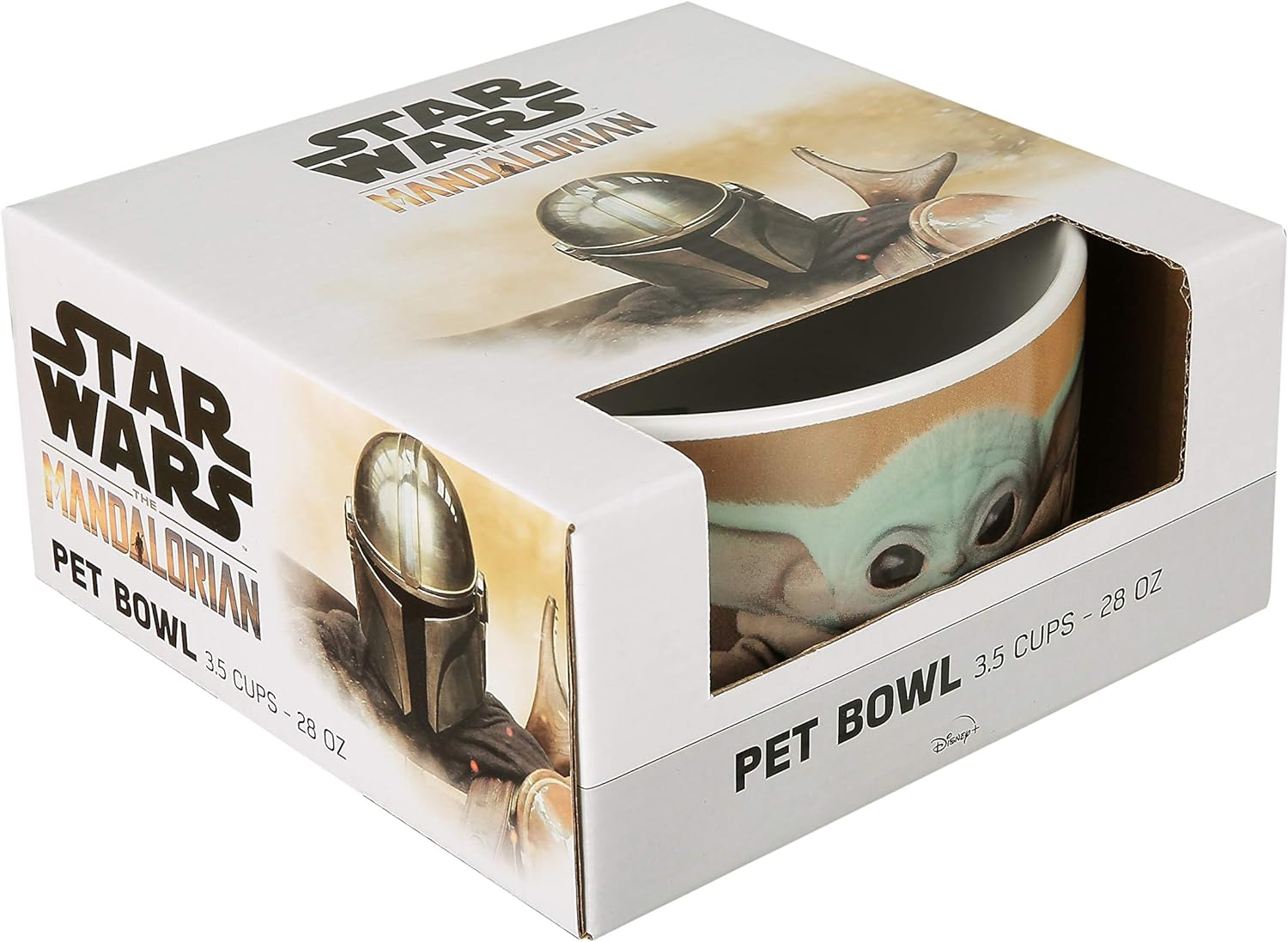 Star Wars the Mandalorian the Child Ceramic Dog Bowl, 3.5 Cups | Meal Time Baby Yoda the Child in a Cradle Dog Food Bowl | Dog Water Bowl for Dry Food or Wet Food for All Dogs