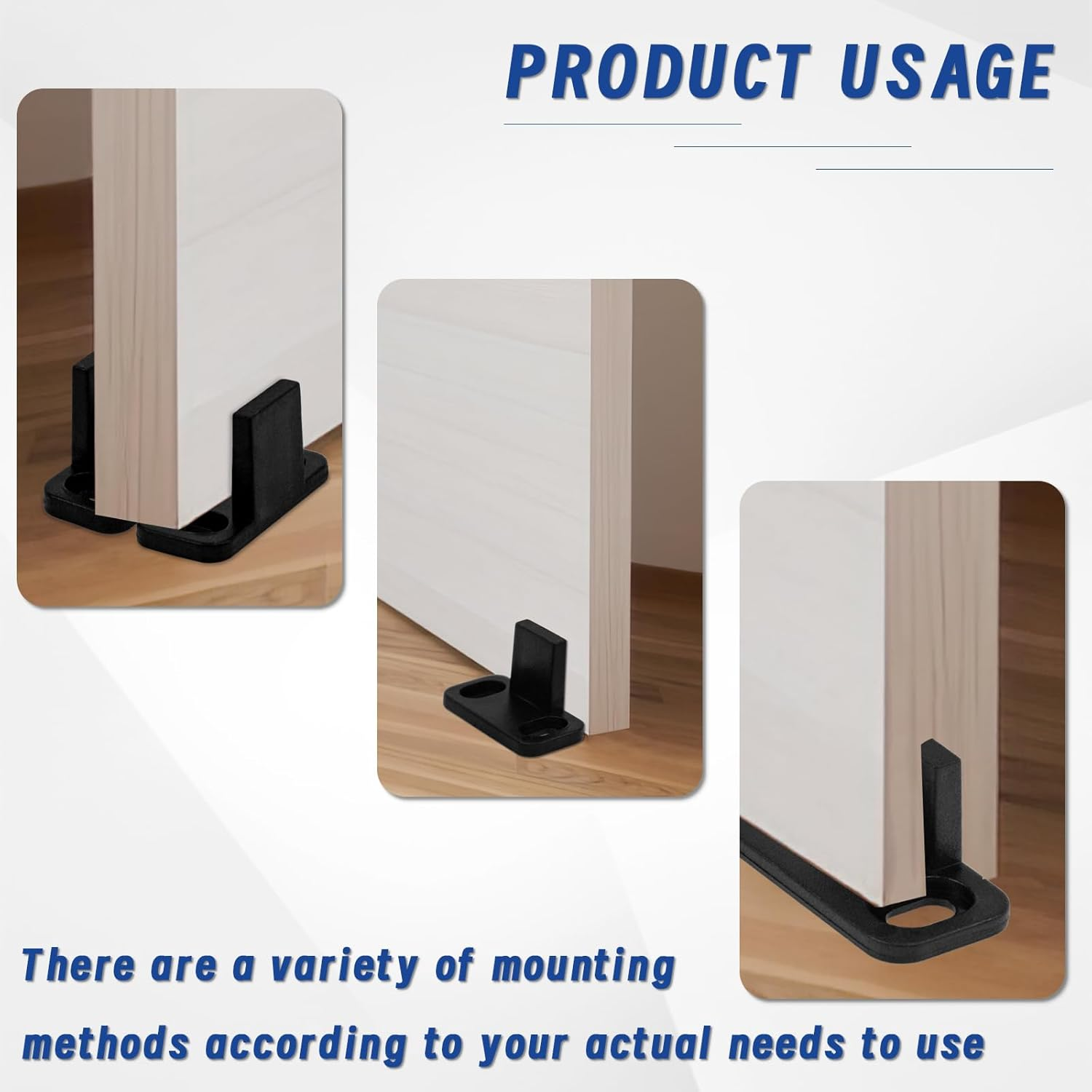 12 Pieces Sliding Barn Door Floor Guides Closet Hardware Plastic, Black Plastic Track Guide for Sliding Doors Including Pocket with Screws and Bypass, Adjustable L Shape Brackets for Sliding Doors image number 6