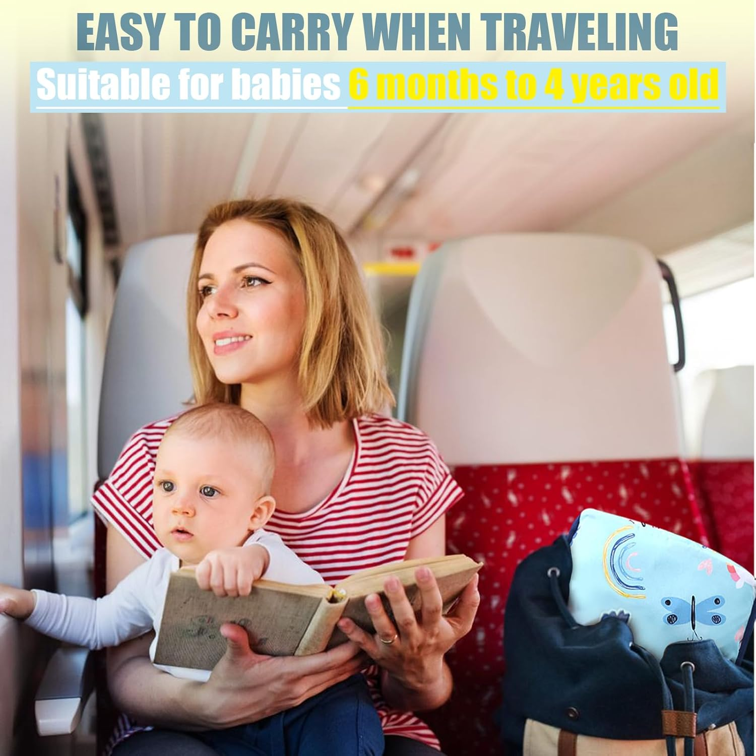 Coverall Weaning Bib with Long Sleeves, Attaches and Fully Cover to Baby Highchair, for 3-36 Months Baby Feeding, Waterproof and Easy to Clean & Machine, Soft and Skin-Friendly Materia, Blue, image number 4