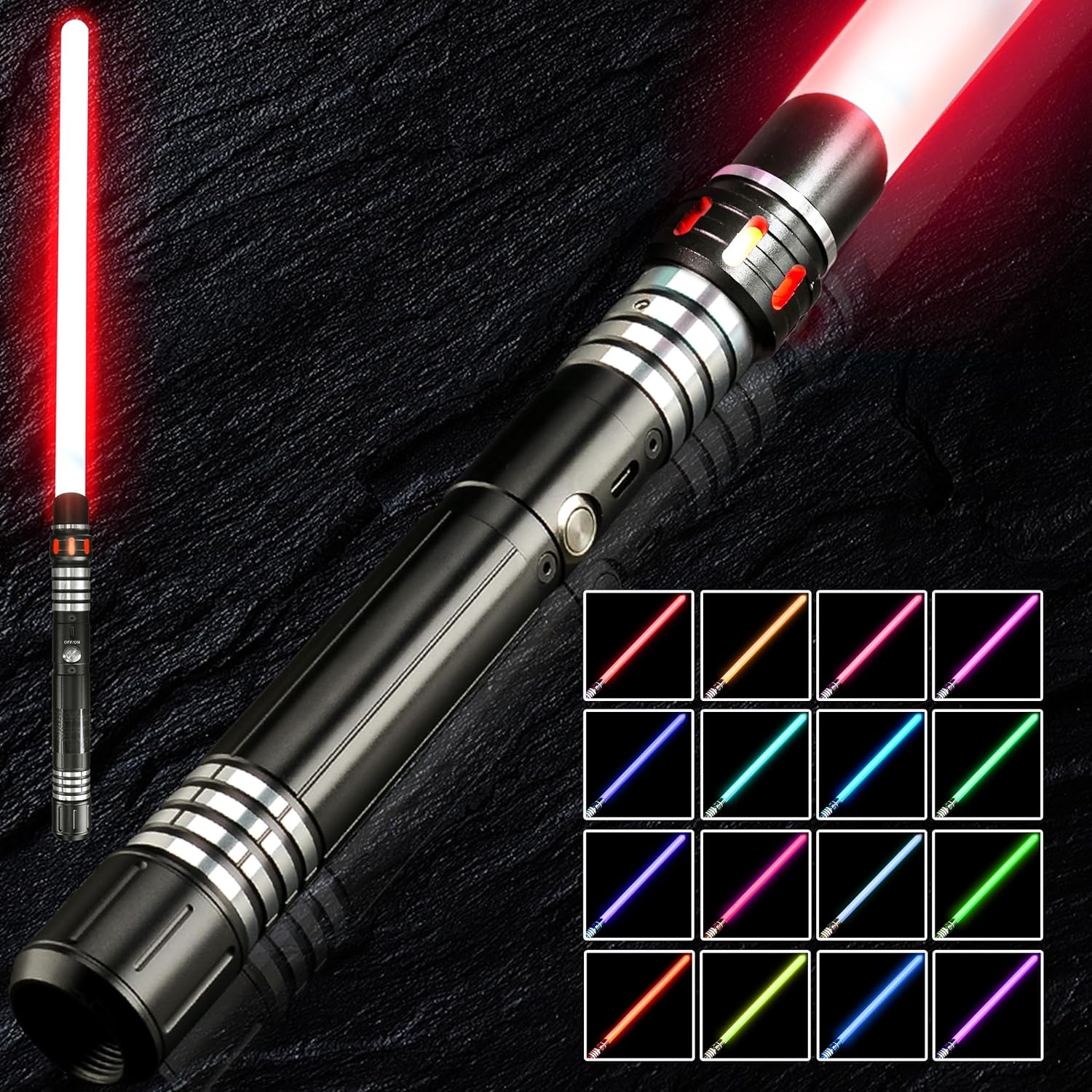 Skirfy Light Saber for Adults, Realistic Heavy-Duty Metal Hilt, Performance-Ready FX with 16 RGB Colors & 3 Sound Fonts, Motion Control LED Lightsaber for Cosplay, Dueling, and Stage Combat image number 3