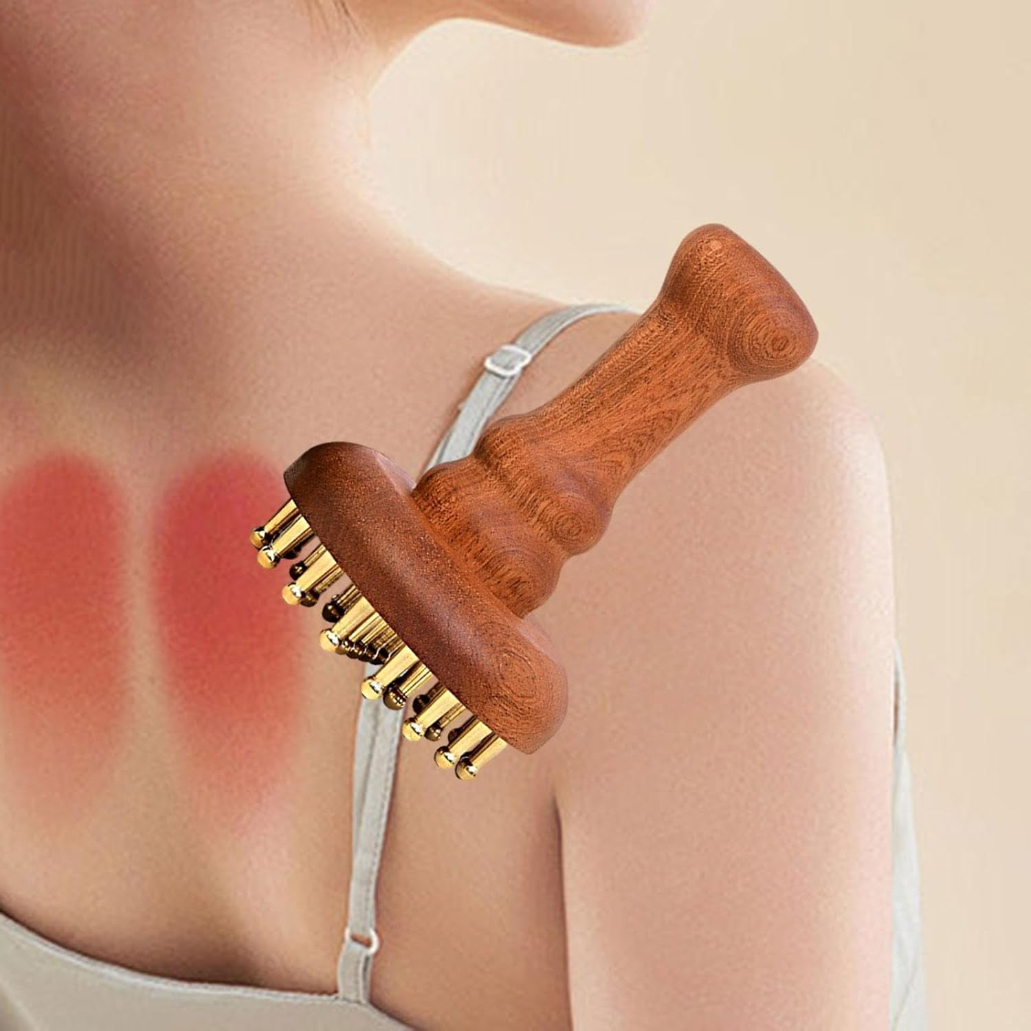 Hzskjyt Wooden Massage Body Brush 29 Brass Tooth Deep Tissue Women Men Gift Portable image number 4