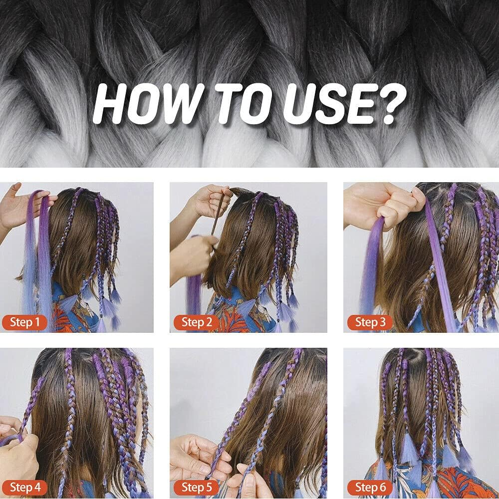 Tootoo 62Cm Jumbo Braid Hair Multicoloured Twist Hight Temperature Wig Extensions image number 4