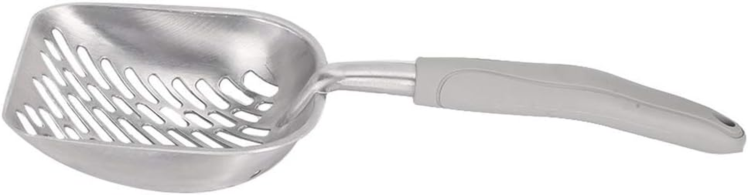 Kitty Metal Scooper, Stainless Steel Cat Poop Cleaning Tool Litter Box Cleaner Easy to Use Effectively Filter Cat Litter for Poop Sifting(Grey) image number 5