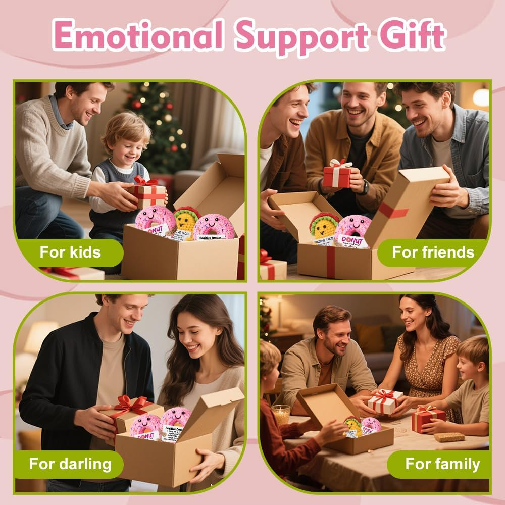 Fayrvind Emotional Support Positive Funny Handmade Crochet Donut Unique Cute Desk Accessories Birthday Gifts for Women Thank You Gift image number 1