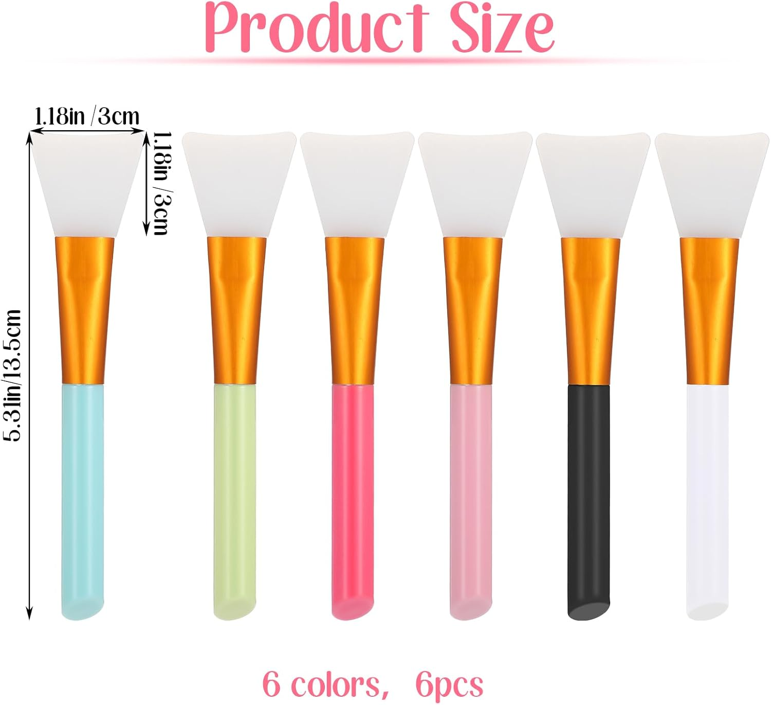 6 Piece Face Mask Brush Silicone Mask Brush Set Face Face Applicator Fan Makeup Skin Care Applicator Brush Mask Applicator Tool for Sleep Mask Mud Mask Skin Care Aesthetic image number 1