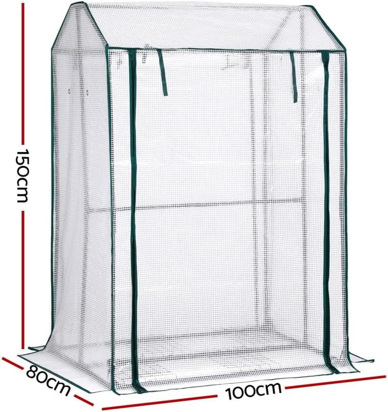Green Fingers Mini Greenhouse PE Cover Green House Zippered Door 1.0X0.8X1.5M image number 6