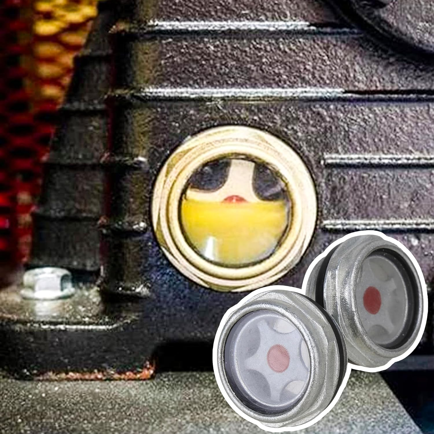 2 Pcs Oil Level Sight Glass Tone Air Compressor Metal Oil Sight Glass 32Mm Dia G3/4 Threaded Oil Level Sight Glass image number 3