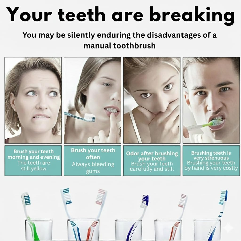 Opal Abode - Rechargeable Sonic Electric Toothbrush &ndash; 5 Modes, 8 German Dupont Brush Heads, Smart Timer, USB Travel Case & Holder &ndash; White Waterproof IPX7, Deep Clean Plaque Remover for Adults & Kids. 42000 High Frequency Vibration. image number 1