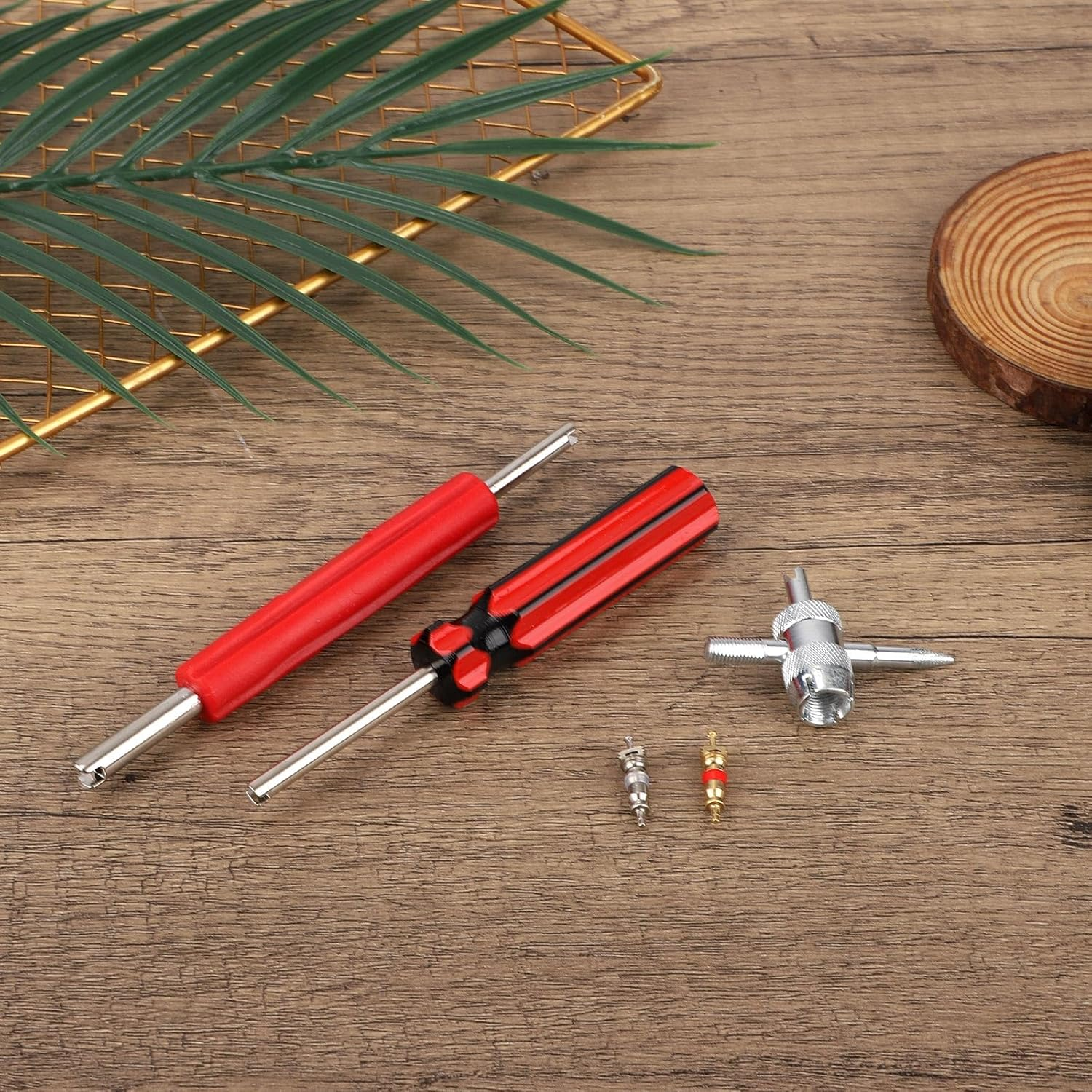 BOXOB 23Pcs Tire Valve Stem Tool Kit, 4 in 1 & Double & Single Head Valve Core Remover Installer Wrench for Car, Truck, Motorcycle, Bicycle, ATV image number 1