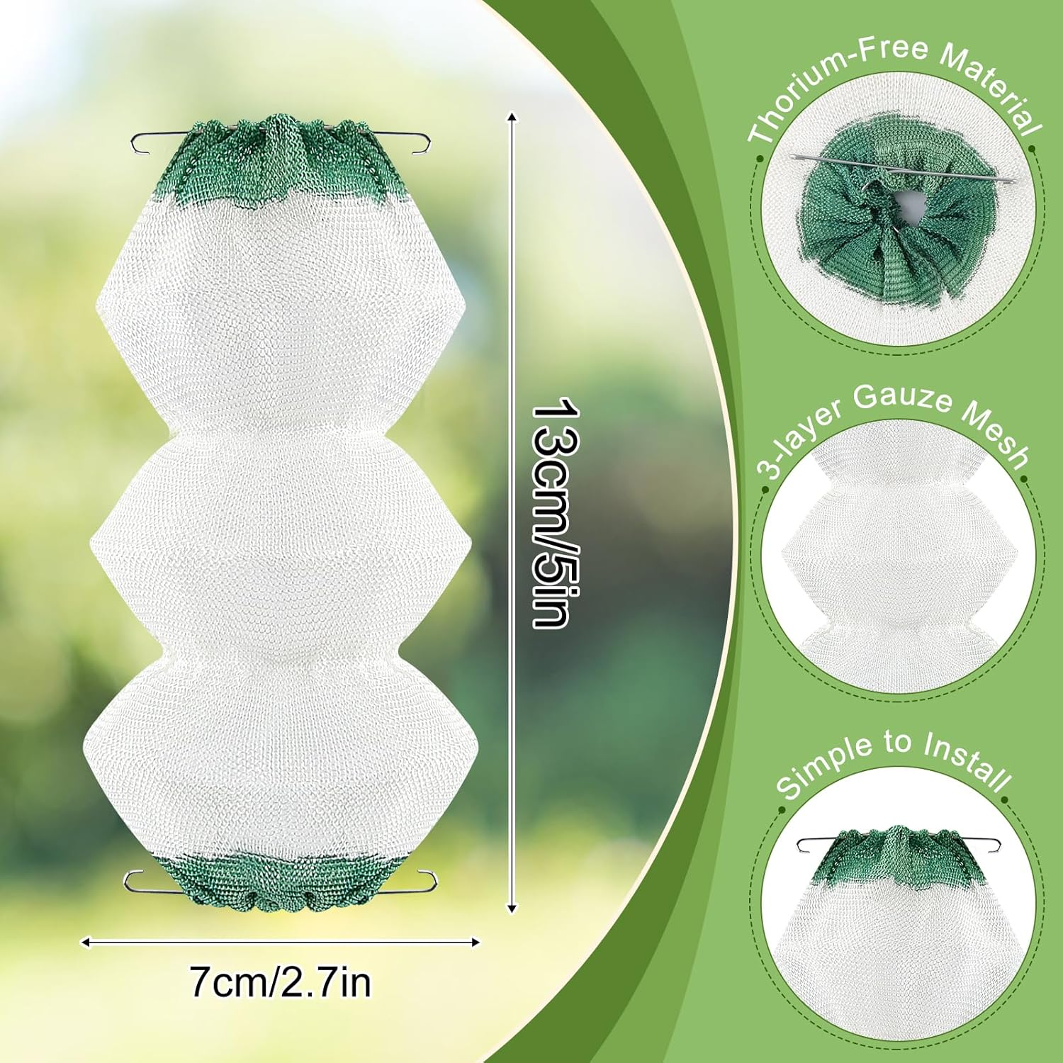 QINLECTRI 12 Pack Lantern Mantles Gas Lantern Mantles 3-Layer Gas Mantles Accordion Shape #95 Insta-Clip image number 1