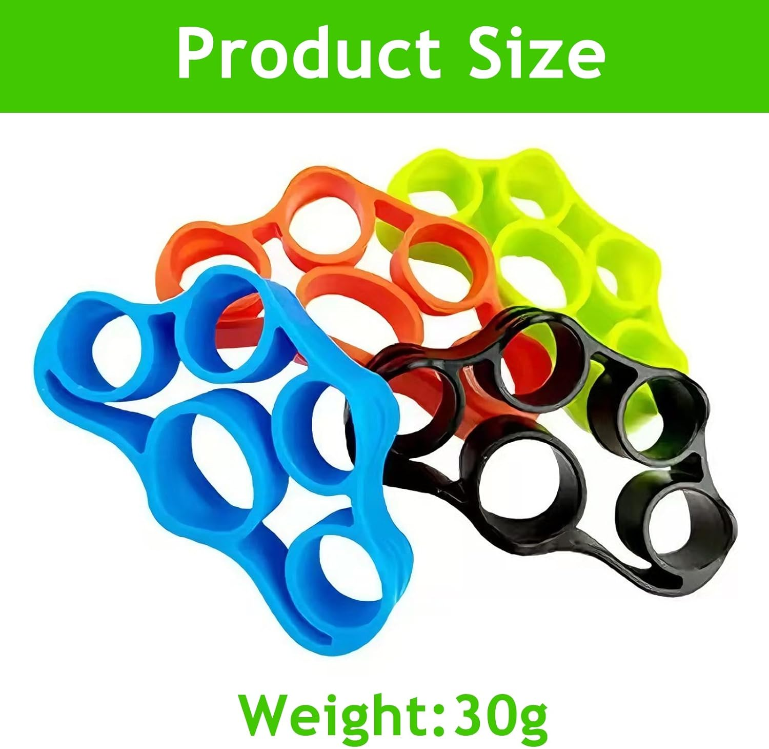 Hand Grip Strengthener 3 Pcs Finger Stretcher Resistance Bands and Hand Grip Ring Exerciser Expander Finger Trainer for Forearm and Finger Strength Training Hand Therapy and Stress Relief image number 2