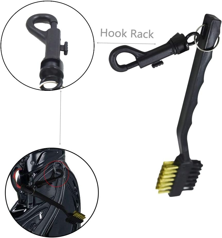 Golf Club Brush,Golf Club Groove Cleaning Brush,Portable Multiple-Use Golf Club Ball Tool,Pocket Golf Sized,Putter Wedge Shoes Cleaning Brush for Irons Balls Shoes Spike image number 1