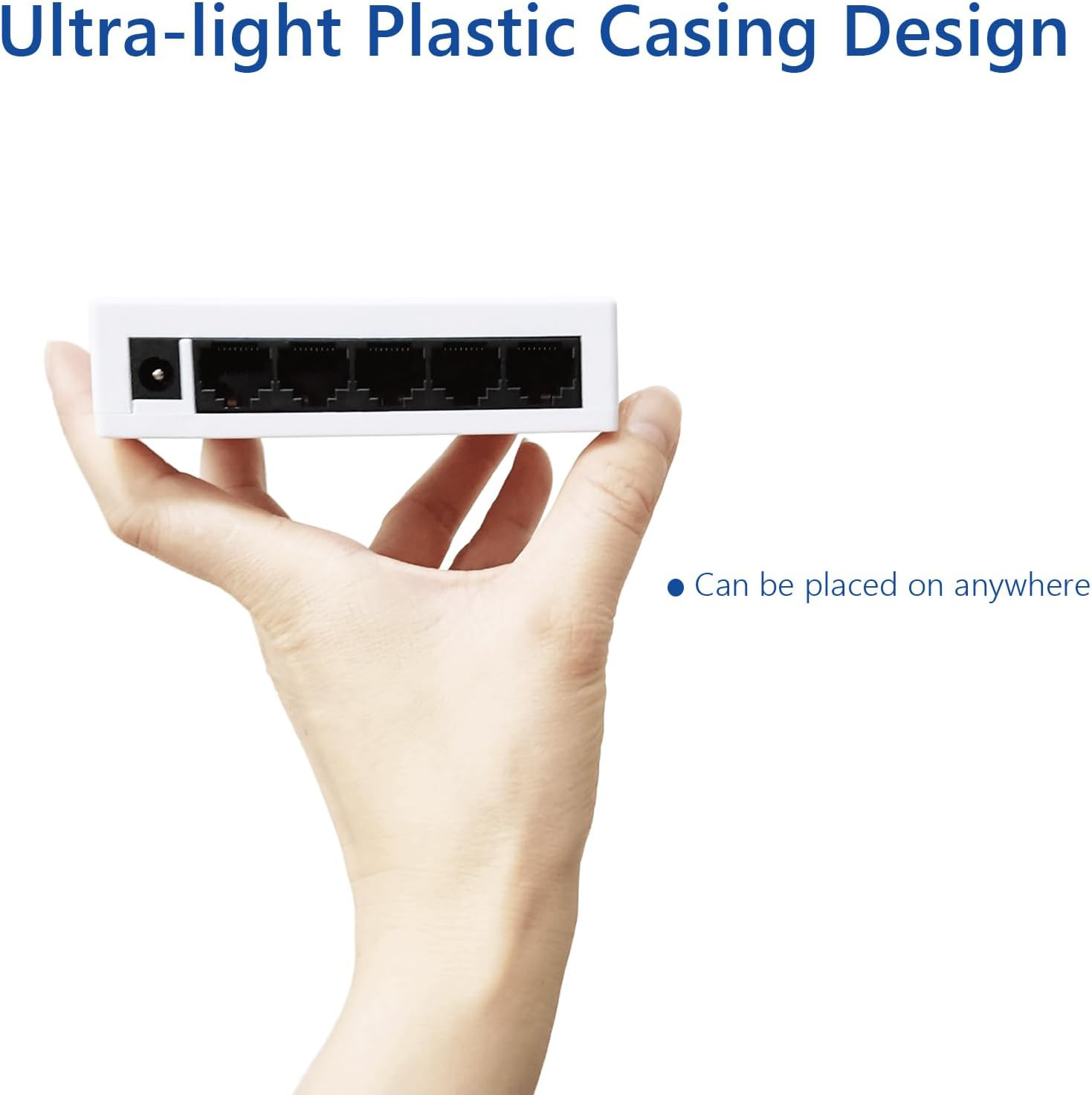 5-Port Gigabit Desktop Switch, Plastic Case, 10/100/1000Mbps, Networking Switch, Auto-Negotiation, Plug and Play, Easy Use (JM-G0401G) image number 5