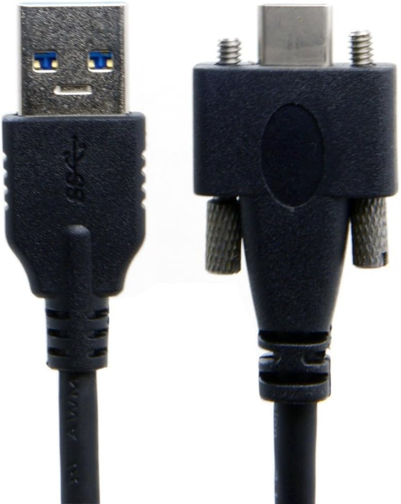 Xiwai 1.2M USB 3.1 Type-C Dual M2 Screws Locking to Locking USB-C 10Gbps Data Cable Panel Mount Type (120Cm) image number 1