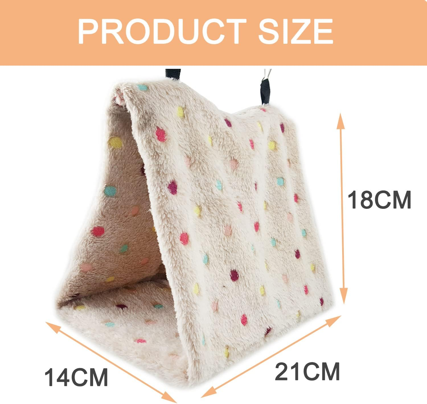 Parrot Hammock Hanging Cave Cage Bird Nest Pet Bird Nest Winter Nest House or Cage Toy Plush Bird House for Small Animals Hanging House Bed Swing Rat Ferret Hamster (M)