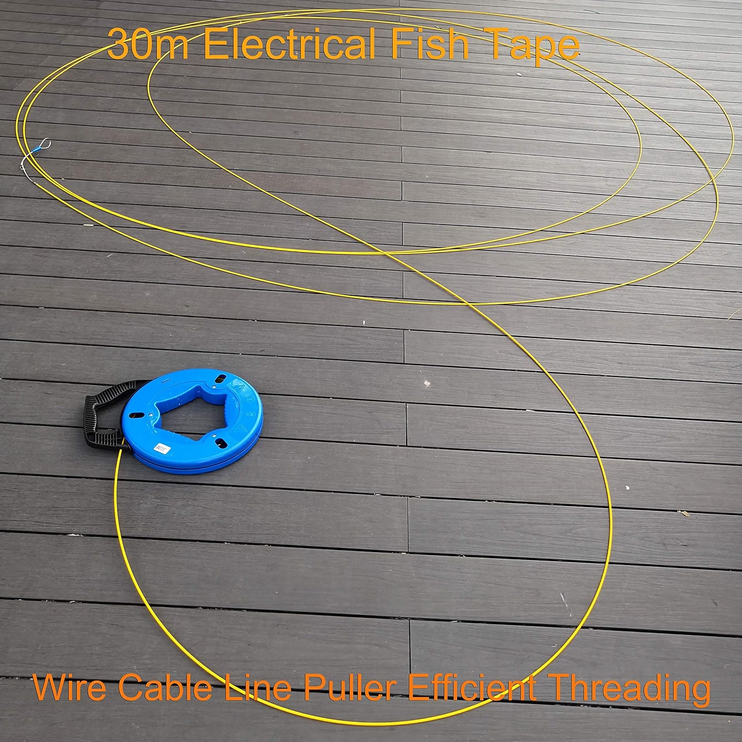 Aewio 30M(100Ft) Fiberglass Electrical Wire Cable Fish Tape Reel Cable Puller image number 5