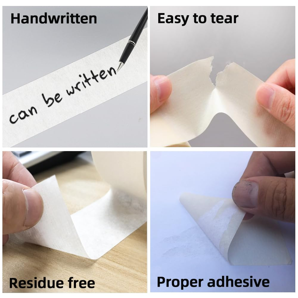 Skycabin 50Mmx50M White Masking Tape for General Painting,Strong Adhesive Painters Tape,Craft Tape,Labeling Tapes, Writable Crepe Paper Tape for Arts,Diy Crafts,School,Office,Home Projetcts image number 1