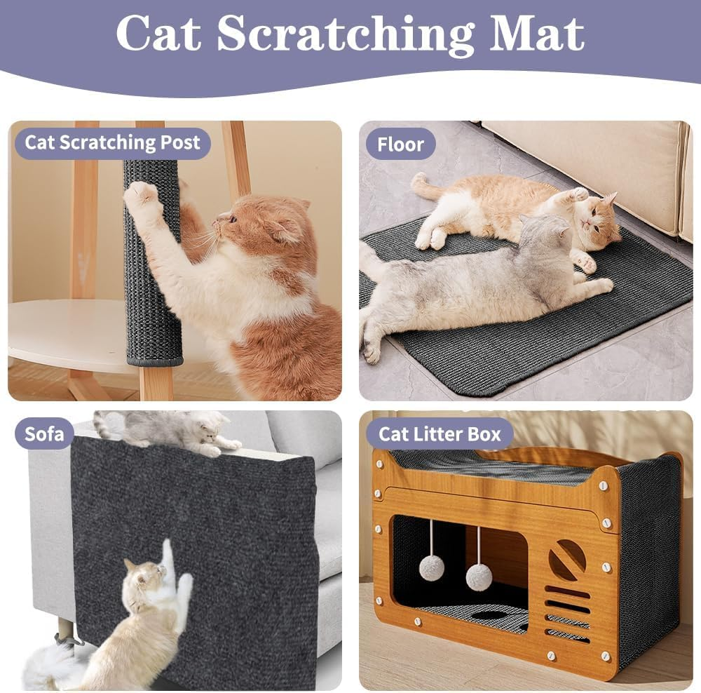 Self-Adhesive Cat Scratching Mat, 1Pc Cat Carpet Climbing Scratcher Pad, Self-Adhesive Cat Wall Scratching Mat image number 6