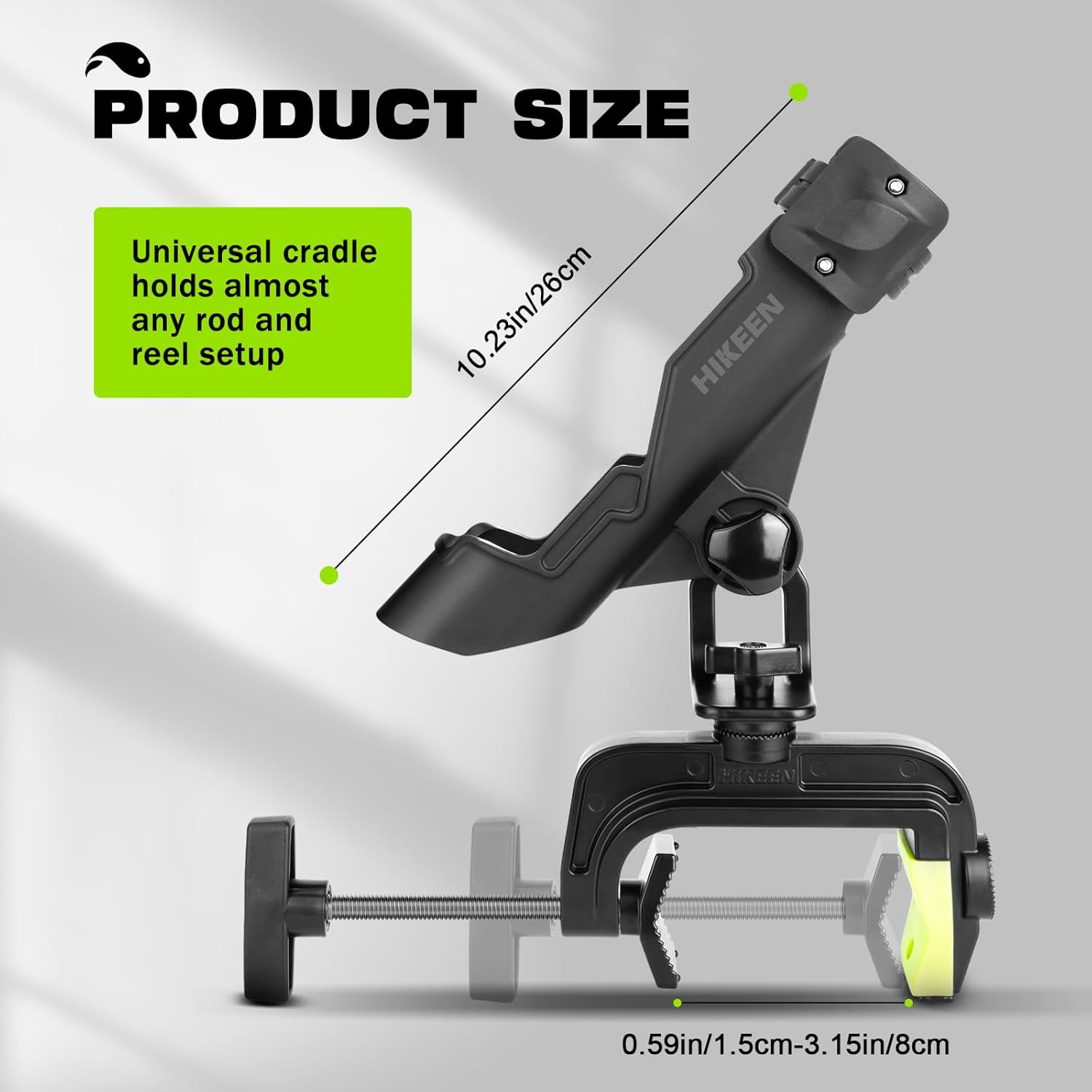 Hikeen Fishing Rod Holders for Boat, Upgraded Fishing Pole Holders with Enlarge Clamp for Most Rod, Adjustable Fishing Rod Rack Fit Round/Square Tubes image number 2