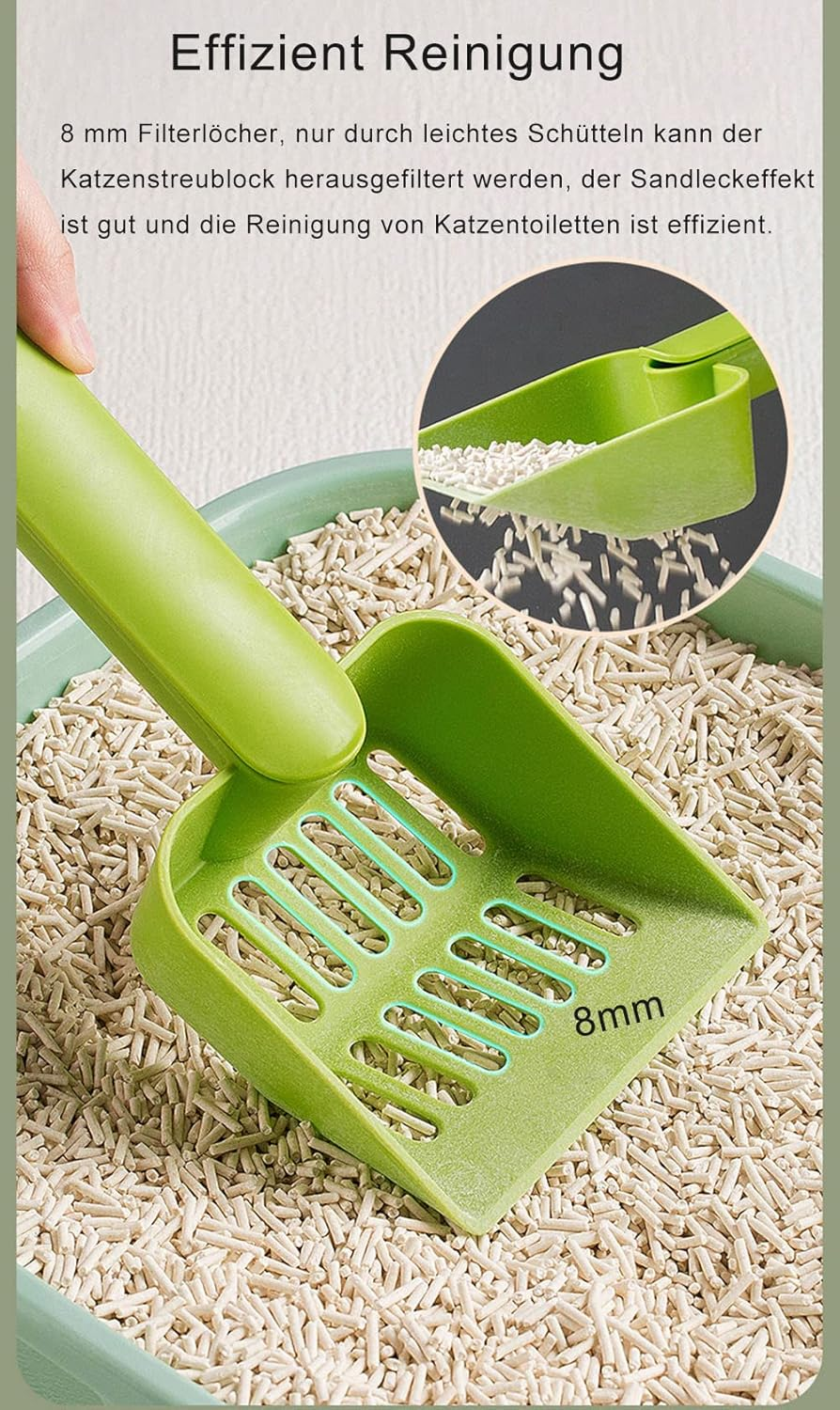 Cat Litter Spoon Cat Sweeping Spoon Durable Cat Litter Scoop for Cleaning Cat Sand Toilets Cleaning Tools for Pet Cats Kitten Pet Accessories Large 8 X 11.5 X 28 Cm (Blue) image number 2