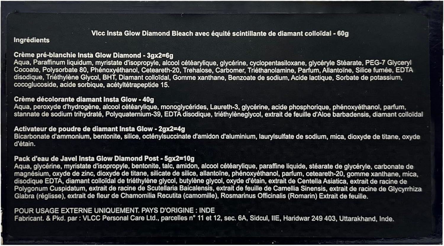 VLCC Insta Glow Diamond Bleach 60 G image number 4