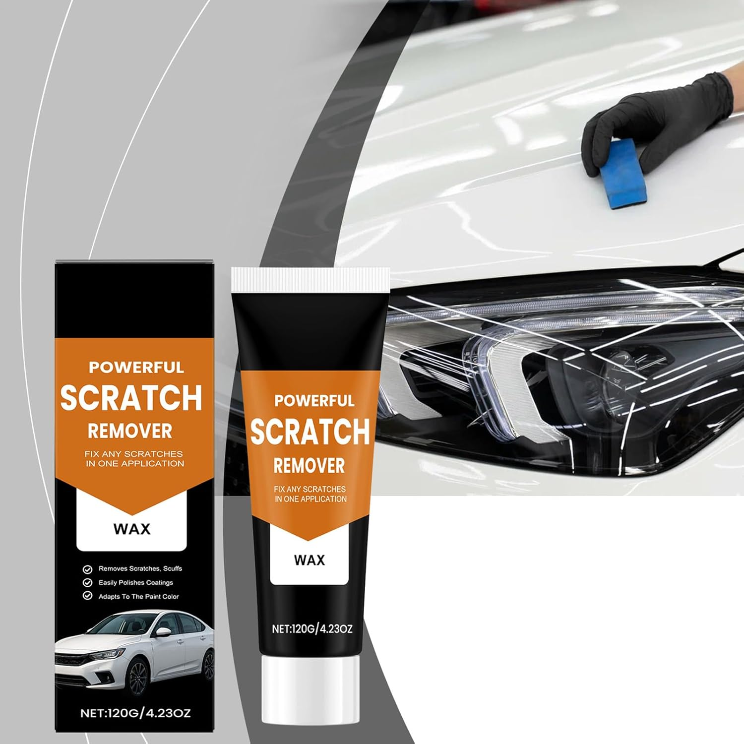 Car Deep Scratches Remover, Car Compound Scratch Remover, Polishing Rubbing Compounds for Leather Accidental Metal Windshield Exterior Damage Interior image number 3