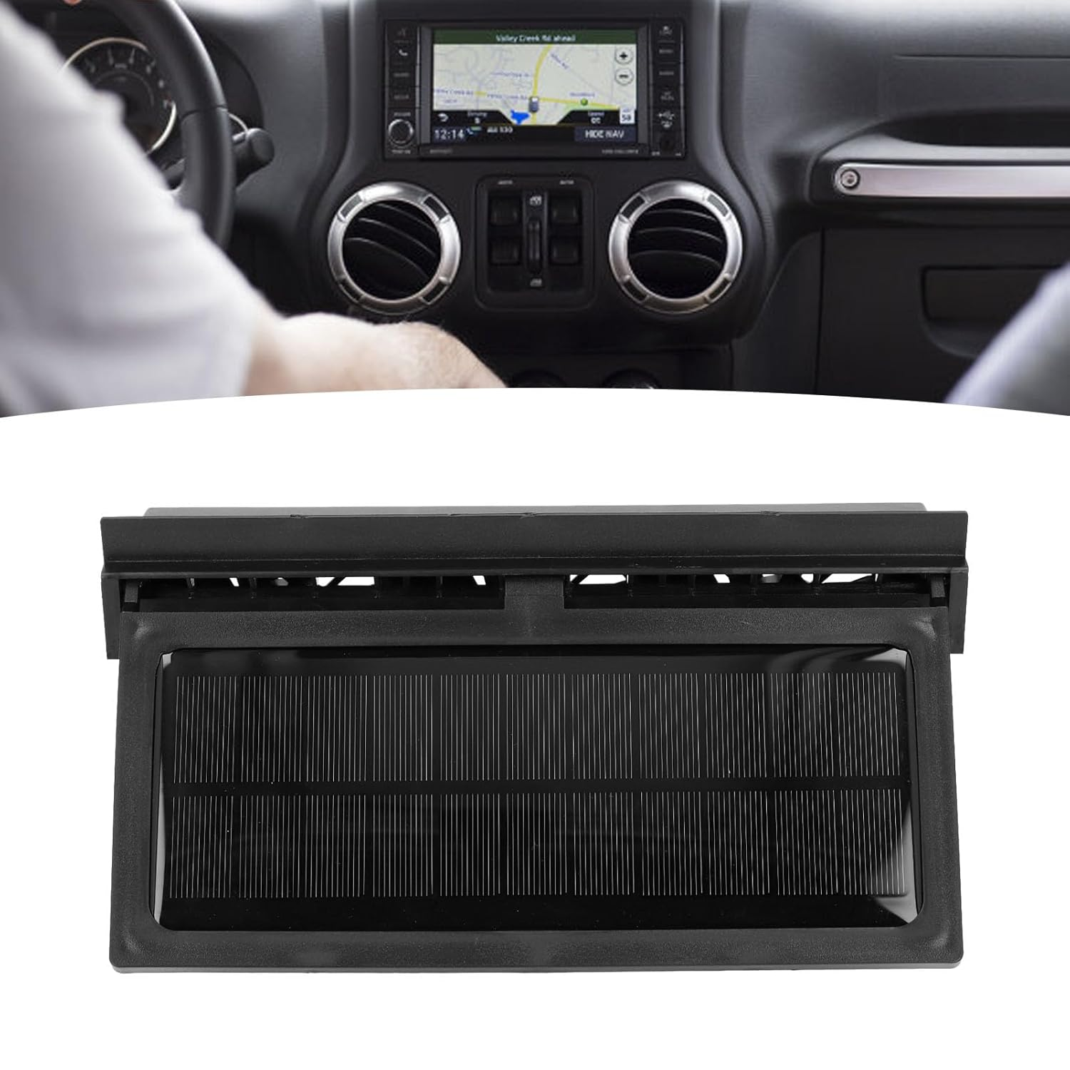 Car Solar Powered Exhaust Fan, USB Charging Circulating Automobile Window Cool Fan, Car Solar Power Air Vent Radiator Fans for Backseat Frontseat image number 6