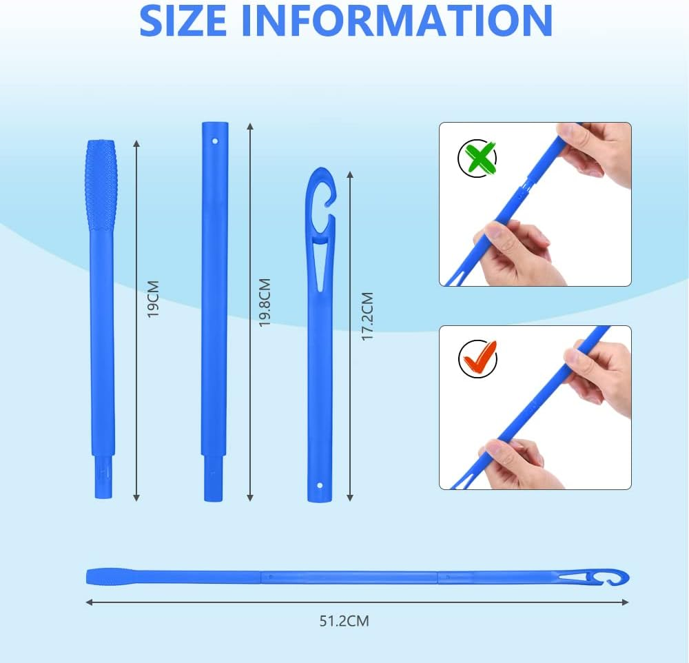 Styling Hook, 20.3 Inch Extended No Heat Hair Curlers Hook Spiral Curls Hook, DIY Hairstyle Styling Hook Tools for Women Girls (Blue) image number 4