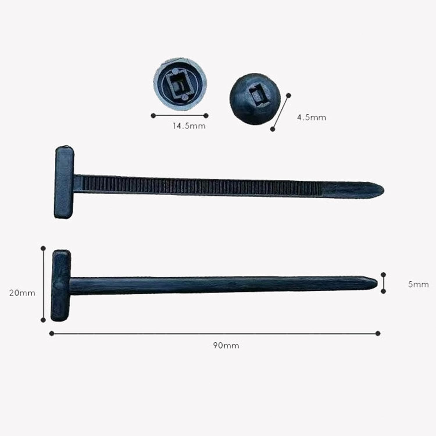 120 Pieces Cable Tie Buckle Set, Uv-Resistant Nylon, Self-Locking Wire Holders, Nylon Universal Cable Tie Buckle, Universal Push Mount Zip Tie Holders,Plastic Cable Ties Tool Fasteners Car Body image number 4