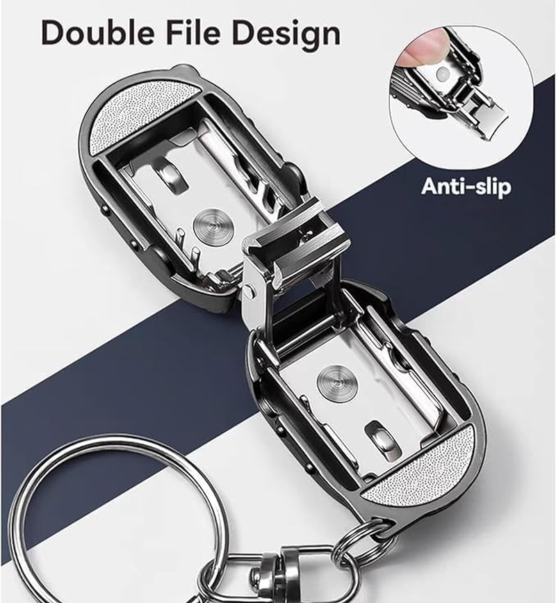 Mini Nail Clipper Keychain, EDC Travel Nail Clippers with Nail Files, Foldable Full Metal Design, 1.2"" in Length, Sharp Stainless Steel Blades (Gold), Compact image number 5