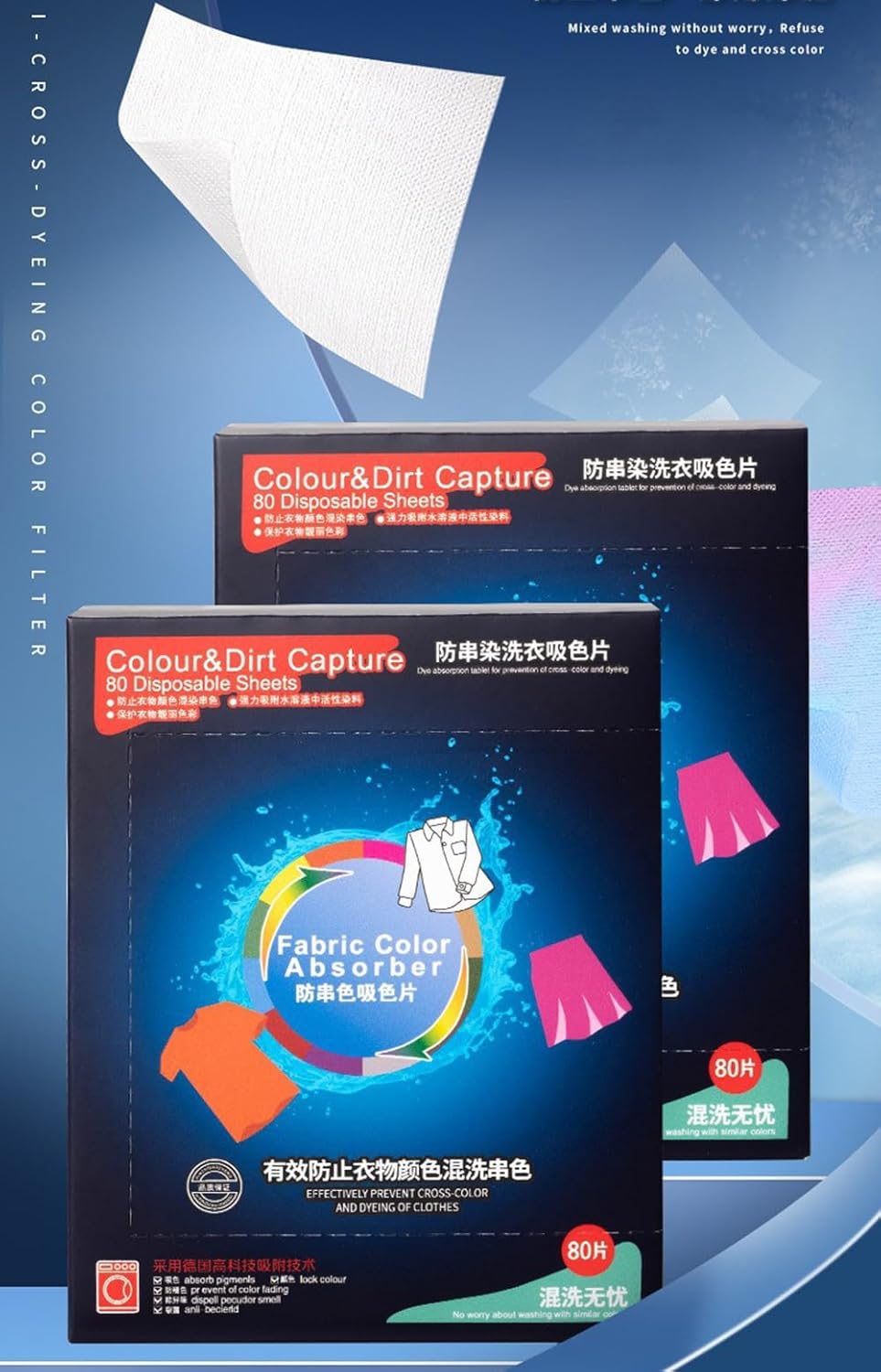 Color Absorber Laundry Sheets 240 Count, Dye Guard Grabber Sheets to Prevent Clothes for Washing Machine, Fragrance Free Color Trapping Sheets for Home or School, Maintain Original Color of Clothing